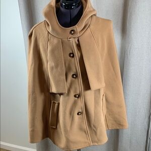 SHEIN Tan Cape with Classic Tailored Silhouette